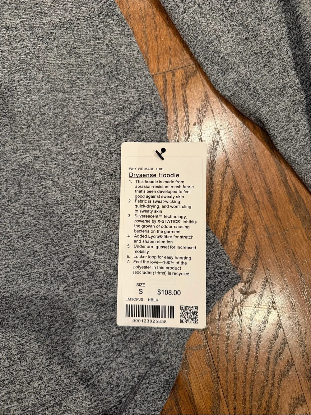 lululemon athletica Heather Gray Drysense Hoodie - Picture 2 of 3